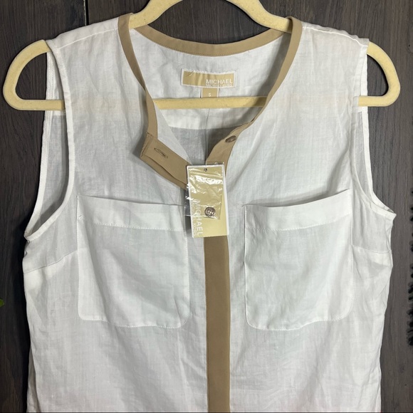 „💙2/$40💙NWT Michael Kors Sleeveless Button Down Blouse Size Small - Picture 5 of 16